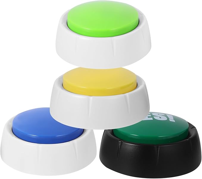 Toddmomy 4pcs Dog Talking Button Toy Pet Communication Device Puppy Buttons for Interaction Interactive Recording for Dogs Random Color