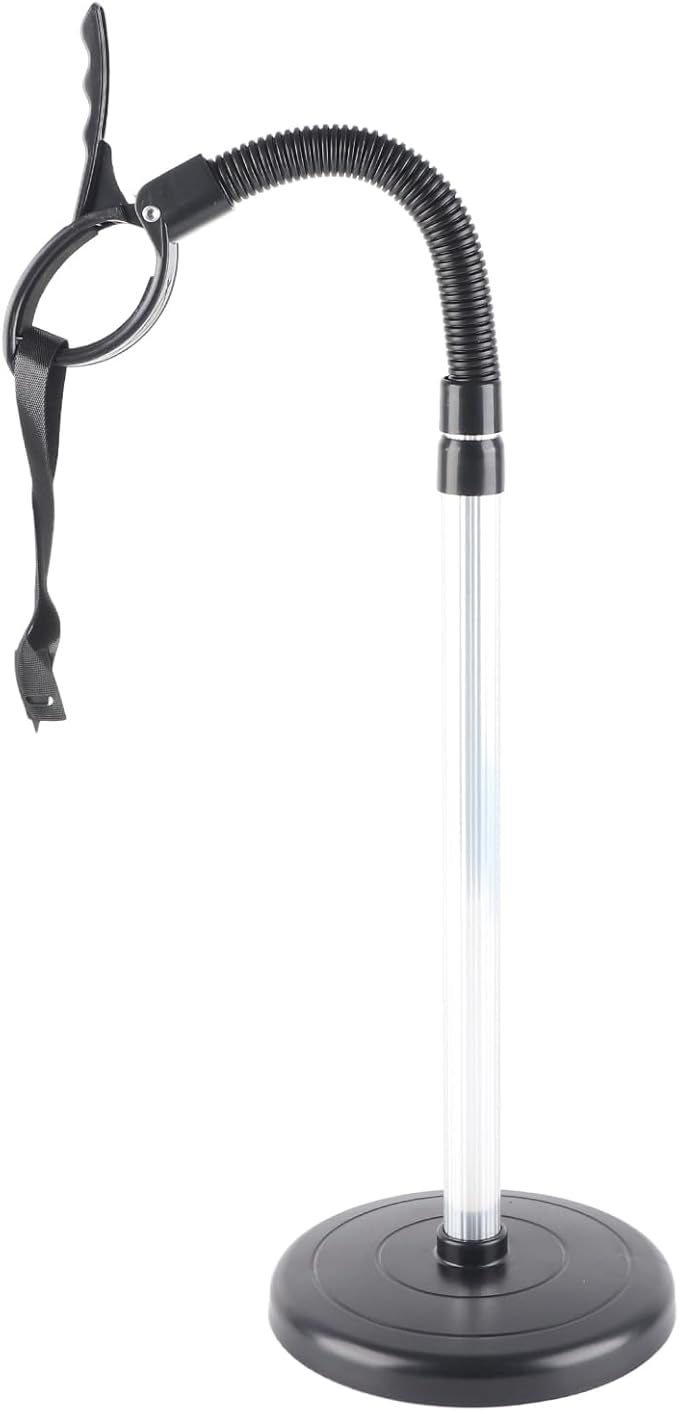 Adjustable Height Hair Dryer Stand, Flexible Neck Heavy Base Stand, Hook and Loop with Pet Design, Ideal for Women & Pets Hair Dryer Accessory