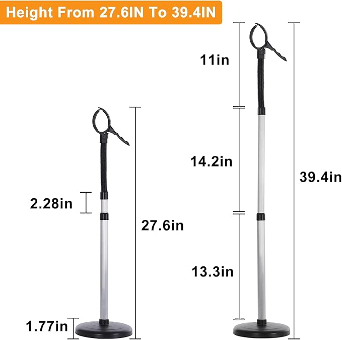 Erytlly 2 Head Hair Dryer Stand Hands-Free Adjustable 360-Degree Rotating Blow Dryer Stand Hands Hold 0.5kg Hair Dryer Suit for Bathroom, Vanity, Makeup Room New Model