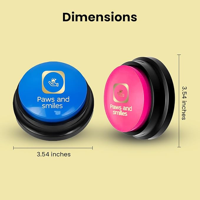 Paws and Smiles Dog Buttons for Communication, 8-Pack Recordable Talking Buttons for Dogs & Cats, 30-Second Voice Dog Training Buttons Starter Set Pet Communication Buzzer Gift