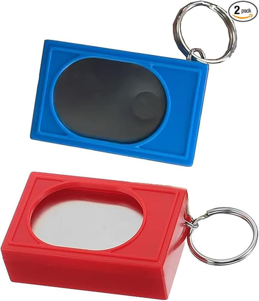 2pcs Portable Square Box Training Clicker Puppy Clicker Trainer for Dogs Cats Birds Lizards Fish Aid for Indoor Use (Red+Blue)