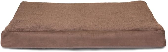 Furhaven Cooling Gel Dog Bed for Large/Medium Dogs w/ Removable Washable Cover, For Dogs Up to 55 lbs - Terry & Suede Mattress - Espresso, Large