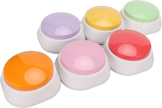 6 PCS Voice Recording Button, Dog Buttons, Communicati Recordable Dog Talking Buttons Set, Dog Buttons for Communication, Pet Command Buttons for Training Cats Dogs