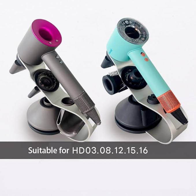 Lomani Hair Dryer Storage Rack for Dyson Hair Dryer Holder for Upgraded Stand Stores 5 Attachments HD03.08.12.15.16.19-Silver