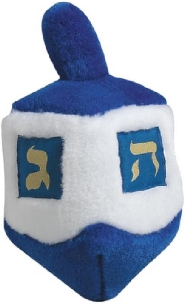 PUREPET Hanukkah Dog Toys Chanukah Holiday Themed Soft Plush Squeaker Fun Kelev Play (7" Donut)