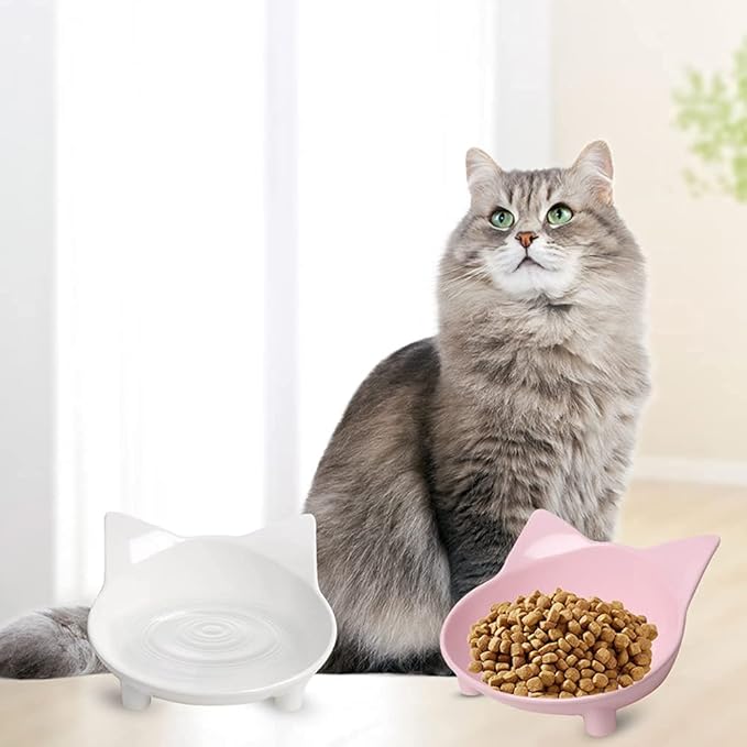 Non-Slip Cat & Dog Food Bowl – Wide, Shallow Pet Dish for Whisker Fatigue Relief, Safe for Puppies & Rabbits