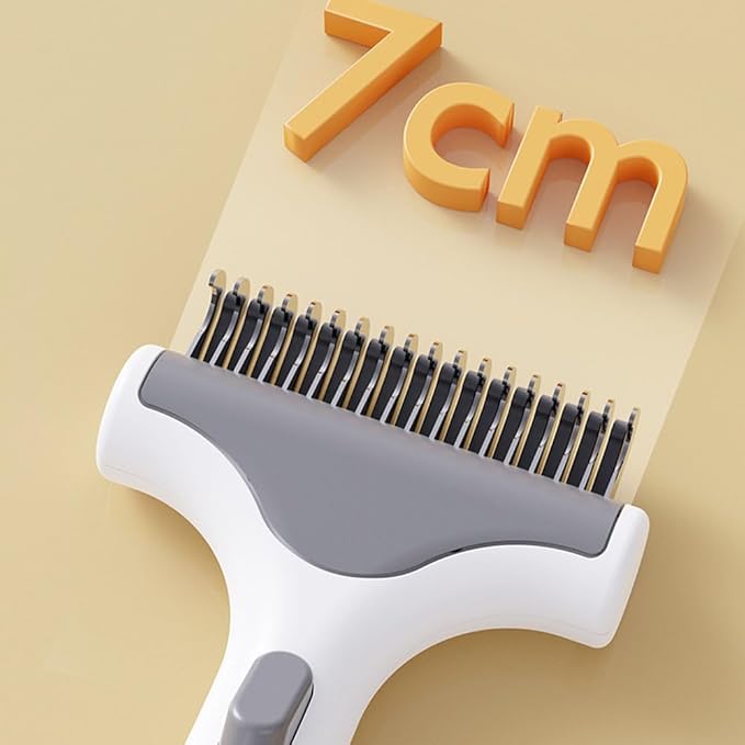 2 PCS Professional Deshedding Tool for Dogs Cats, 2026 Upgrade Pet Grooming Rake, Extra-Wide Deshedding Dog Brush Pet Hair Remover Tool for Short Long Haired Remove Tangles, Knots, Mats (White+Yellow)