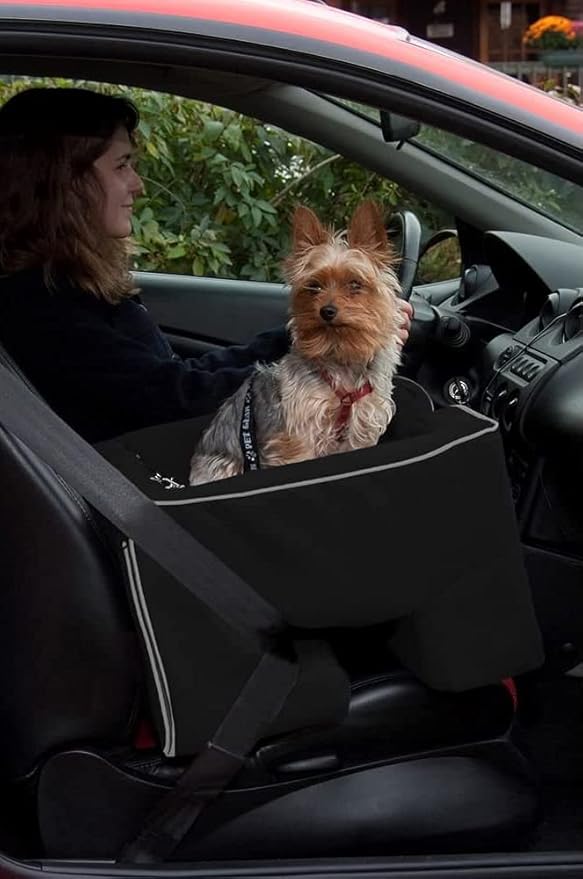 Pet Gear Lookout Booster Car Seat, Removable Comfort Pillow, Safety Tether Included, Installs in Seconds, No Tools Required, Black