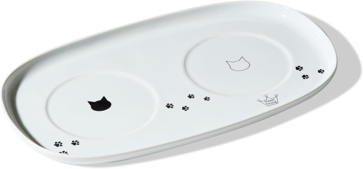 NECOICHI Raised Cat Bowl Dining Tray (Double)