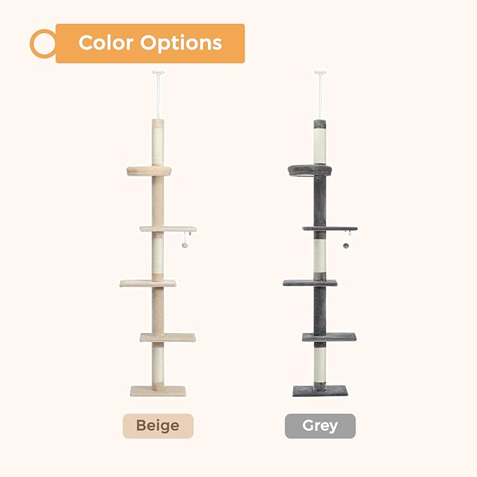 PETEPELA Cat Tree for Indoor Cats, 34.6" Small Cat Tower with Scratching Posts, 2 Condos, Scratching Ramp & Dangling Toys, Cat Play House for Kittens and Small Cats