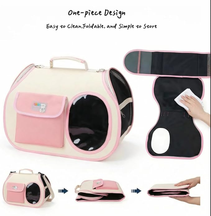 Dog Purse Carrier for Small Dogs-Pet Carrier Purse for Kitty and Puppy Soft Sided Carrier with Breathable Mesh Lightweight Pet Carrier Sling for Outing Travel Vet-Pale Pink