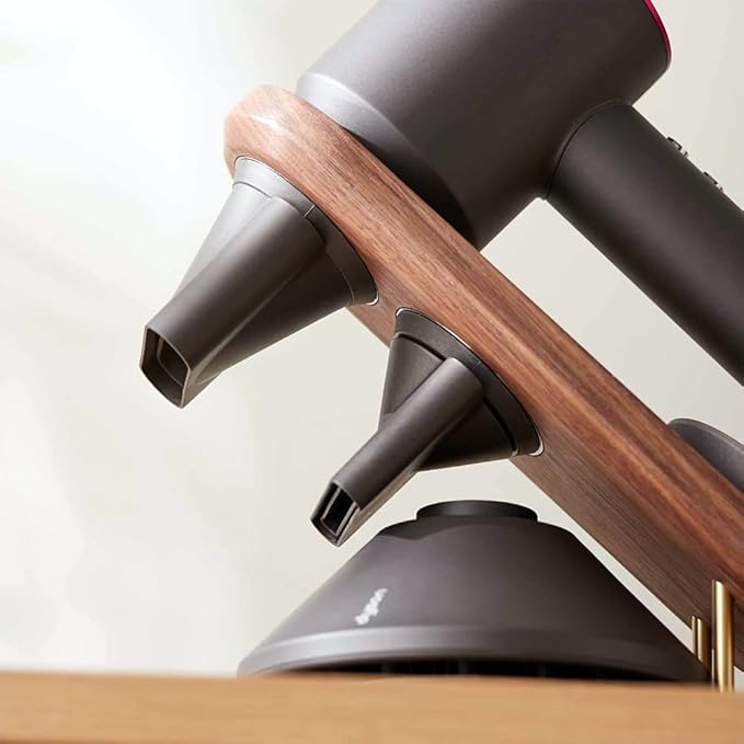 Hair Dryer Holder for Dyson Supersonic, Magnetic Hair Dryer Display Holder Walnut Wood Bathroom Organizer for Dyson Supersonic Hair Dryer Accessories (Not compatible with Nural)
