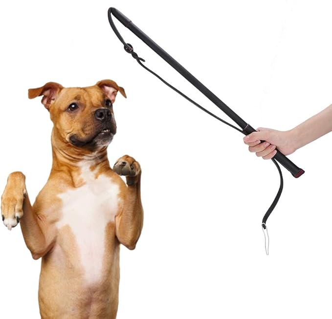 Dog Teaser Wand, Handle Length 20.7in Dog Whip, Band Length 37.4in Dogs Flirt Pole Toy Suitable for Daily Outdoor Exercises and Indoor Command Reinforcement for Medium and Large Dogs