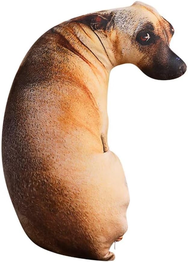 Dog Pillow 3D Simulation Dog Shaped Pillow, 27.6" Funny Shiba Inu Dog Plush Pillow Dog Stuffed Animal Pillow Chair Cushion for Home Decor