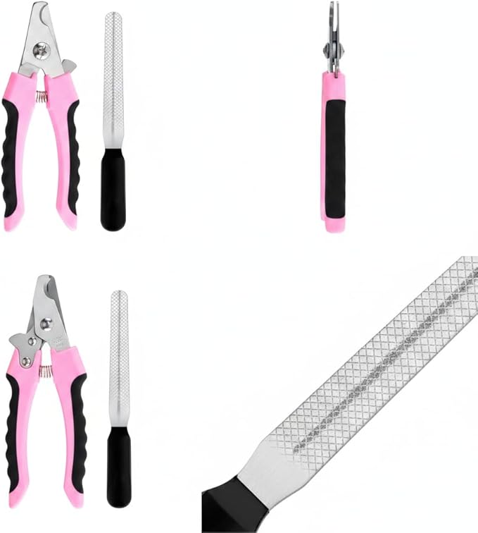 Pet Grooming Nail Clippers and File Set for Dogs & Cats -Durable Stainless Steel, with Protective Guard- for Pet Owners - Suitable for Regular Grooming - Great Gift for Pet Lovers