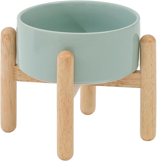 Havniva 6.1inch Ceramic Raised Dog Bowl with Stand, Elevated Dog Bowls for Small and Medium Breed Dog Food and Water Bowl Non-Slip Dog Dish Large Capacity Feeding Pet Water Bowl
