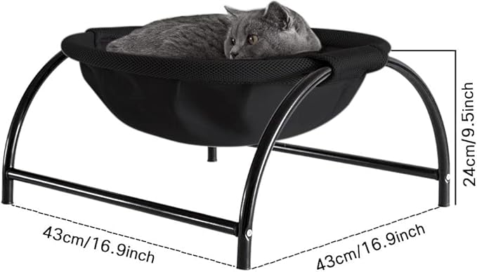 JUNSPOW Cat Bed Dedicated Replacement Net Cover Soft Durable Breathability (Black)