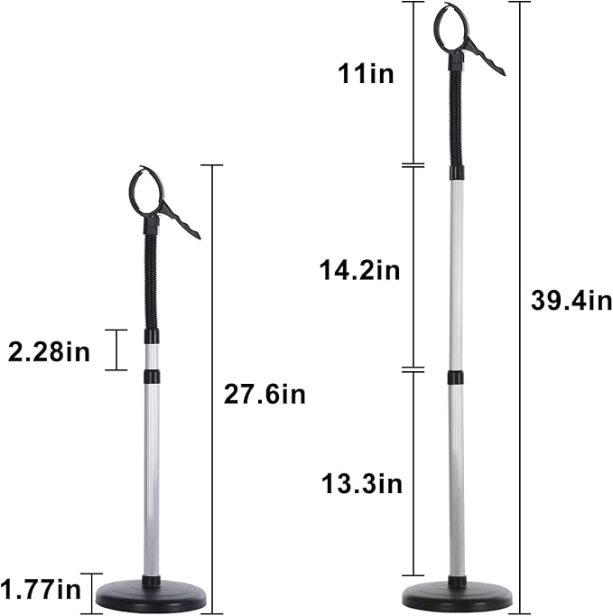 Erytlly Hair Dryer Stand Hands Free 360-Degree Rotating Adjustable Height Metal Hair Dryer Stand Blow Dryer Holder About for 0.5kg Hair Dryer in Bathroom, Vanity, Makeup Room