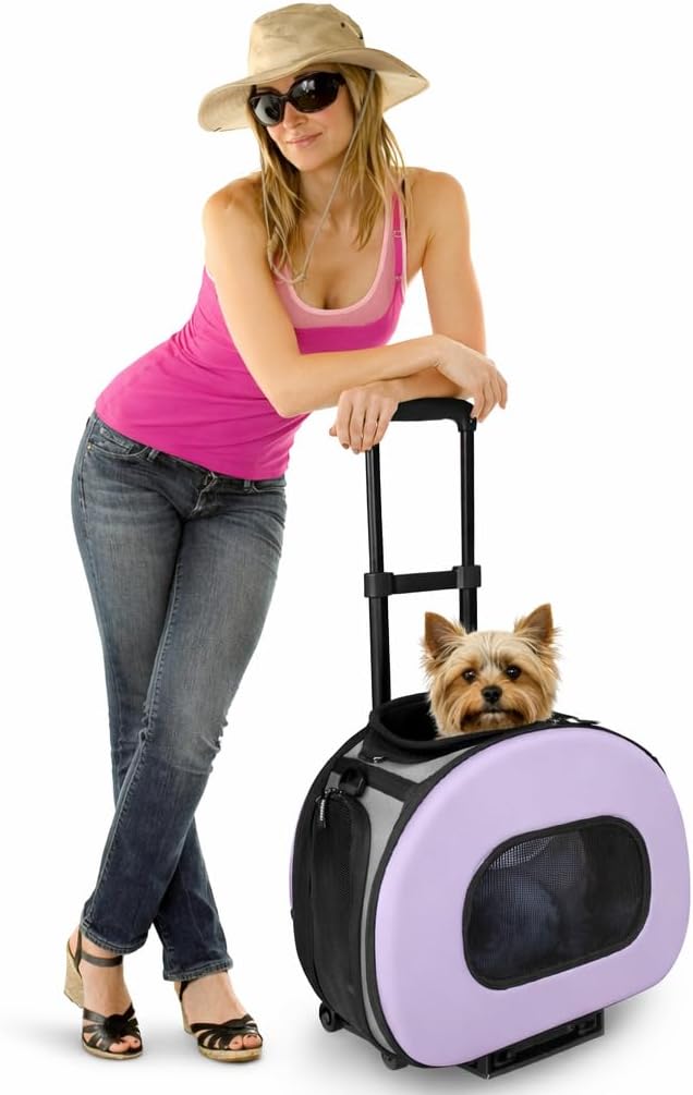 Pet Life ® 'Final Destination' Military-Grade Hardshell and Light 2-in-1 Wheeled or Carrying Travel Airline Cat and Dog Carrier Crate or Portable Pet Kennel