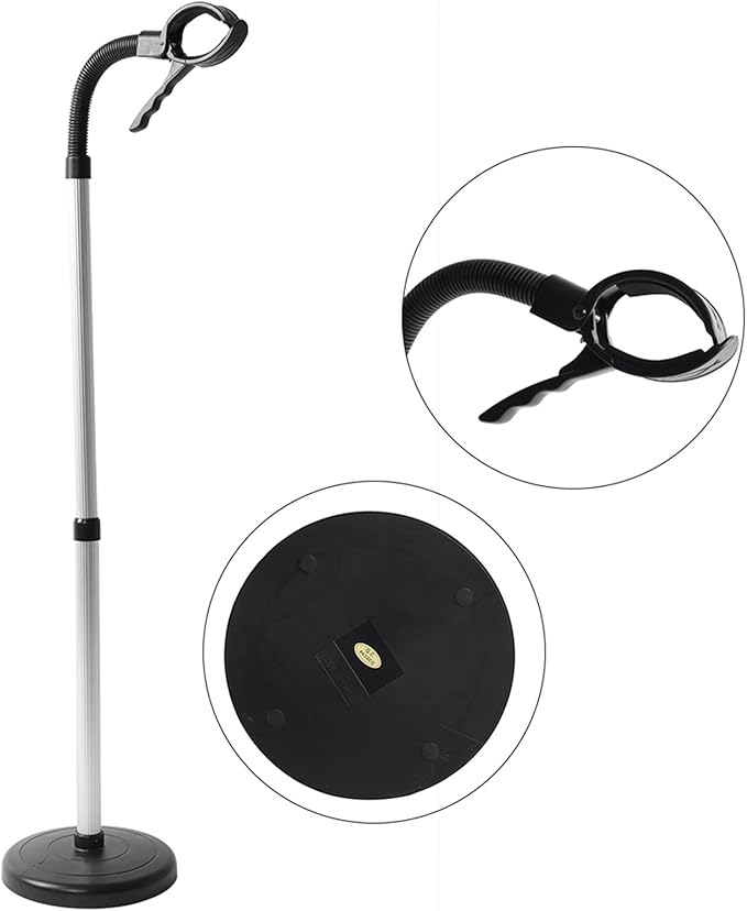 Adjustable Hair Dryer Holder Stand Stainless Steel Hair Dryer Wall Mount Hands Free Blow Dryer Bracket for Home Salon Pet Grooming ABS Material 26.4 Inch Length