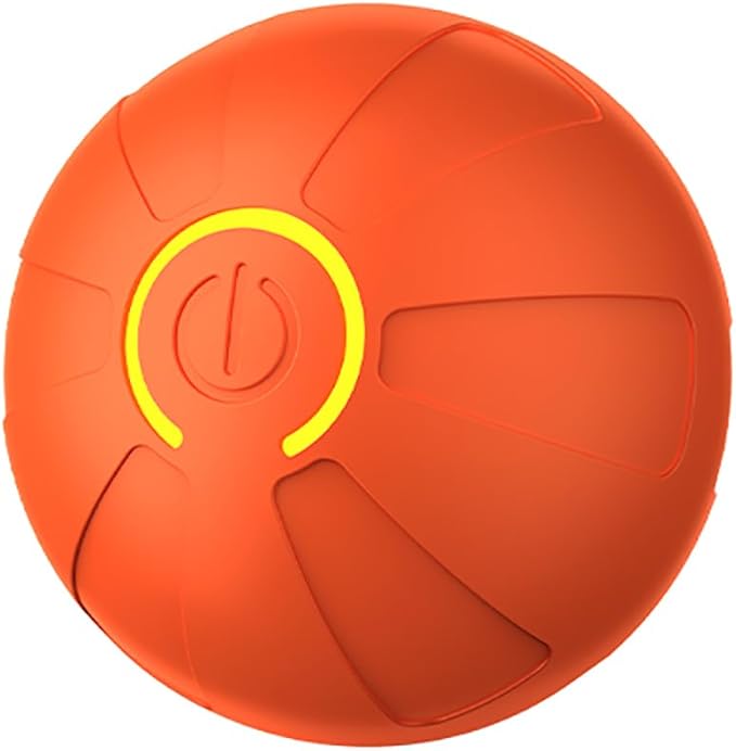 Dog Toys,Cat Toys,A Toy Ball Suitable for Entertaining Small Dogs， Rechargeable Interactive Pet Ball with LED Lights, Self Moving Pet Toys,Automatic Jump Ball with a Diameter of 2.08 inches(Orange)