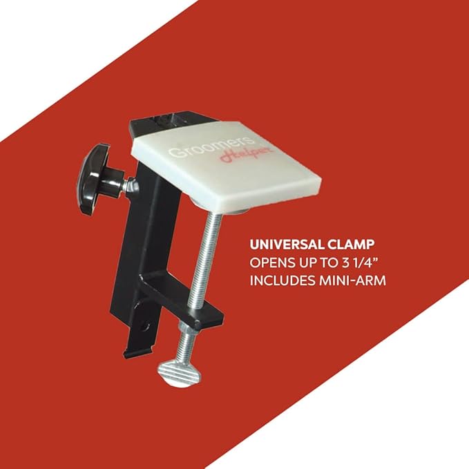 Groomers Helper® Dryer Holder with Mini-arm and Universal Clamp Set - Hands Free Hair Drying Tools for Dog Pet Table Grooming