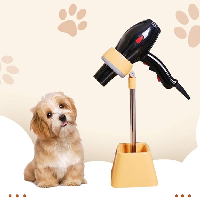Pet Hair Dryer Holder with Storage Tray Box 180 Degree Rotatable Hair Dryer Display Stand Sturdy