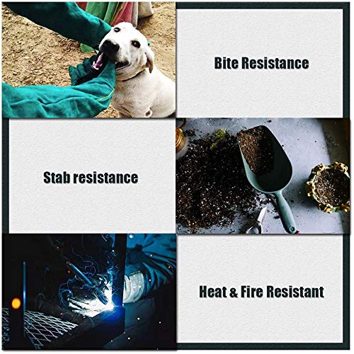 AOWPFVV Long Sleeve Thick Leather Animal Handling Glove Anti Scratch Protective Gloves for Training Dog Cat Bird Snake Parrot Lizard Wild Animals Reptiles,Bite Resistant Gloves