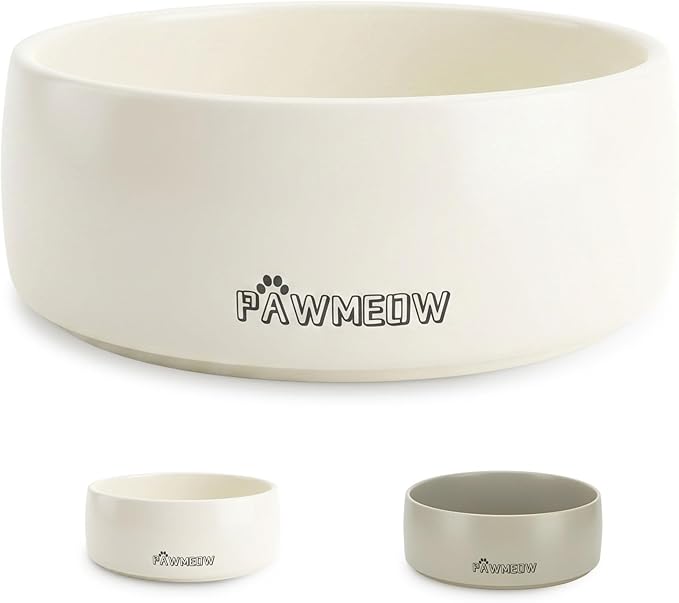 Ceramic Dog Bowl | 5.5inch Dog Bowl, Spill Proof, Non-Slip Pet Feeding Bowl for Small & Medium Breed(16 oz) (White, 5.5inch)