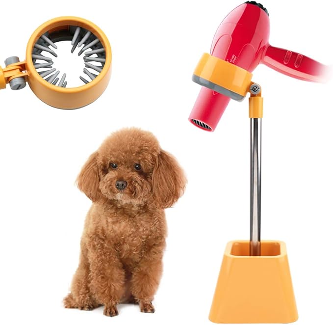 Pet Hair Dryer Holder,180 Degrees Rotatable Hands-Free Retractable Hair Dryer Stand, Dog Cat Grooming Table Hair Dryer Stand Holder Hands Stable Pet Supplies