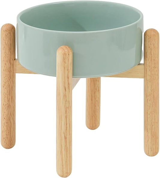 Havniva 8.3inch Ceramic Raised Dog Bowl with Stand, Elevated Dog Bowls for Large Breed Dog Food and Water Bowl Non-Slip Dog Dish Large Capacity Feeding Pet Water Bowl