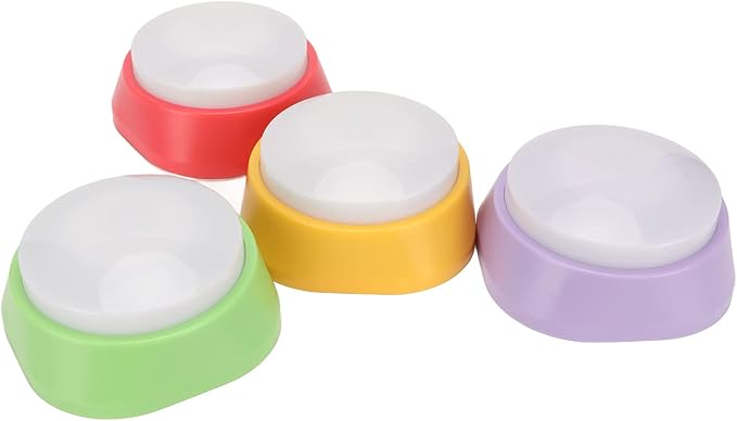 Dog Buttons Talk, Dog Talking Buttons Dog Communication Pet Training Press Buzzer 4 Pcs Voice Recording for Pet Interactive Training