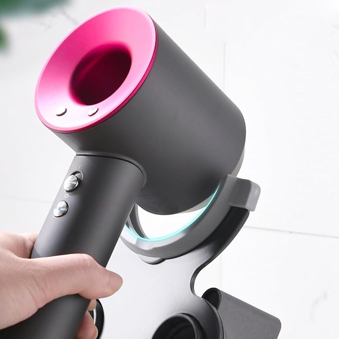 Hair Dryer Stand Holder,Hair Styler Storage Rack for Dyson Supersonic,Desk Heavy Alloy Steel Bracket,Power Plug Cable and Nozzle Attachments Organizer For Bathrooms,Salons,or Bedroom