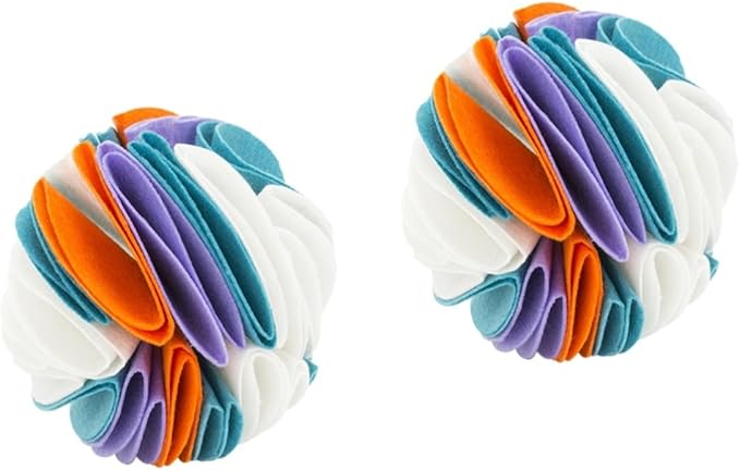 FRCOLOR 2pcs Dog Sniffing Ball Interactive Dog Toys for Boredom Feeding Small Balls Teething Toy Treat for s Pet Sniffing Snuffle for s Food Felt Cloth Chew Mat