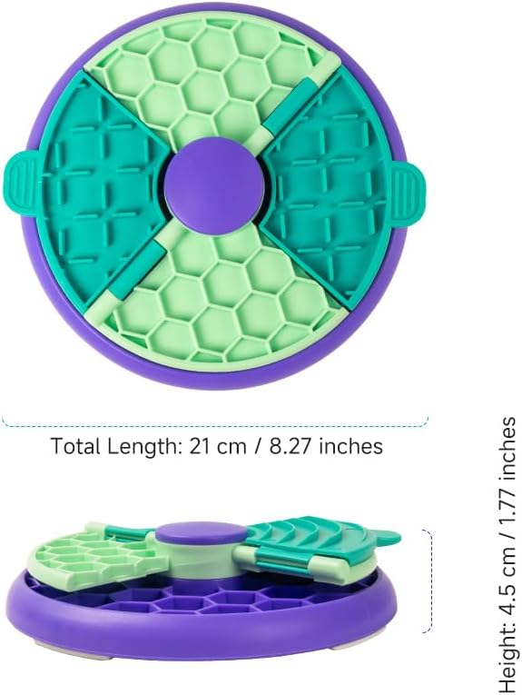 3-in-1 Slow Feeder, Interactive Puzzle Toy & Lick Mat– Calming Enrichment for Small/Medium/Larger Dogs,Non-Slip Design, Holds 2 Cup of Wet or Dry Food, 8.2 in x 8.2 in