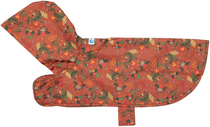 RC Pets Packable Rain Poncho | Lightweight Waterproof Dog Raincoat | Portable & Adjustable Fit | Size XL, Clay Floral
