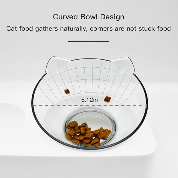 Marchul Double Elevated Dog Cat Bowl, Pets Water and Food Bowl Set, 15° Raised Tilted Dishes Indoor for Kitten, Puppies, Small or Medium Size Dogs Cats