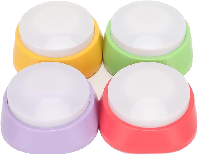 Dog Buttons Talk, Dog Talking Buttons Dog Communication Pet Training Press Buzzer 4 Pcs Voice Recording for Pet Interactive Training