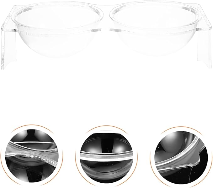 TOYANDONA Acrylic Double Bowl Pet Food and Water Dish Elevated Cat Puppy Drinking Bowl Indoor Kitten Feeding Station 11.81X6.69X3.74In Easy to Clean Stable Base