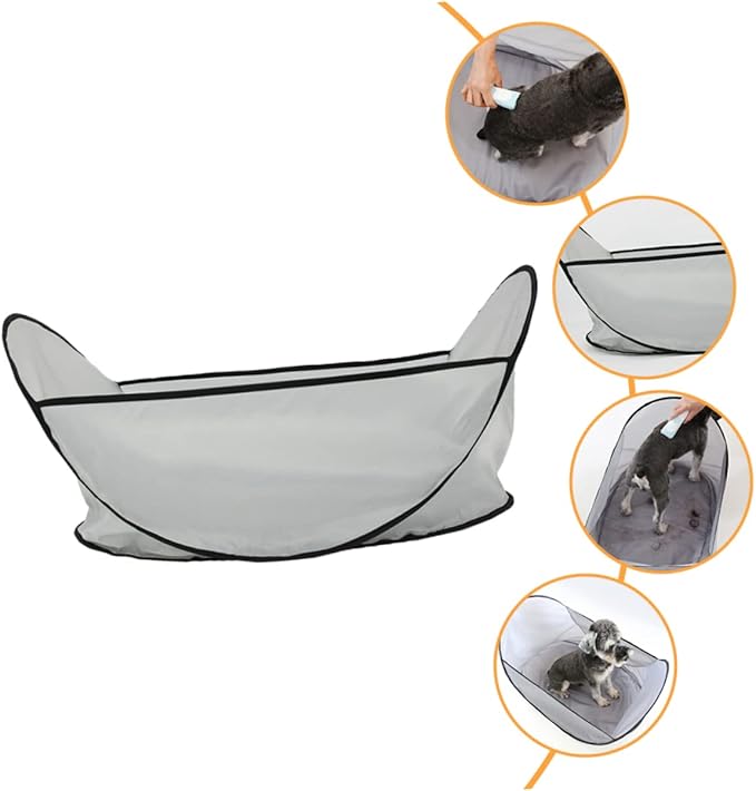 Pet Shearing Bib Foldable Dog Haircut Apron Washable Hair Catcher for Grooming and Hair Collecting at Home 27.55X17.71X14.96In