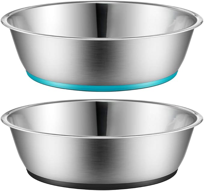 PEGGY11 Lightweight Stainless Steel Cat Bowls - 3 Cup, 2 Pack