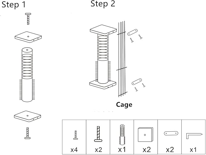 SHENGOCASE 2-Pack Cat Scratching Post for Crate Cage, Cage Mounted Scratching Post with Self Groomer and Massager, Cat Kennel Playpen Accessories