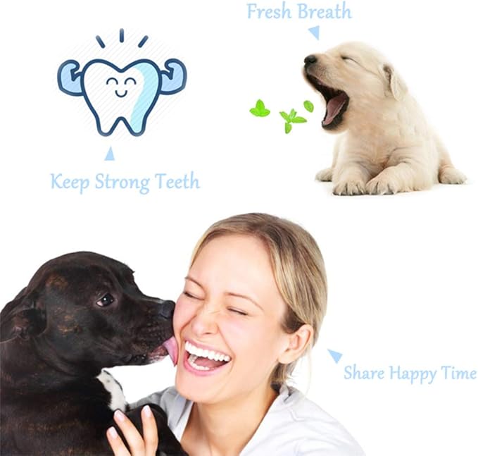 Orgrimmar 3-Sided Pet Toothbrush Dog Toothbrush Removing Bad Breath Tartar Cleaning Mouth Pet Dental Care Cat Cleaning Mouth (4 Count (Pack of 1))