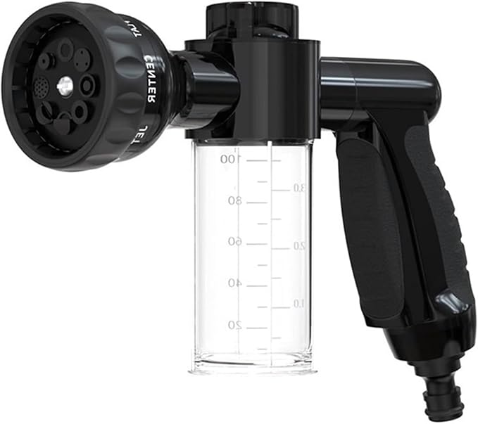 8 Spray Patterns Pet Shower Sprayer with 4 Faucet Connectors, High Pressure Cleaning Water Gun for Car Wash, Dog Bathing, Watering Plants (1)