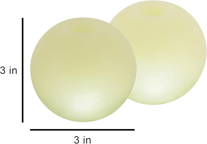 Harry Barker Glow-in-the-Dark Rubber Dog Fetch Balls, High-Bounce Interactive Toy with Safety Air Vent, 3 Inch, Launcher-Compatible