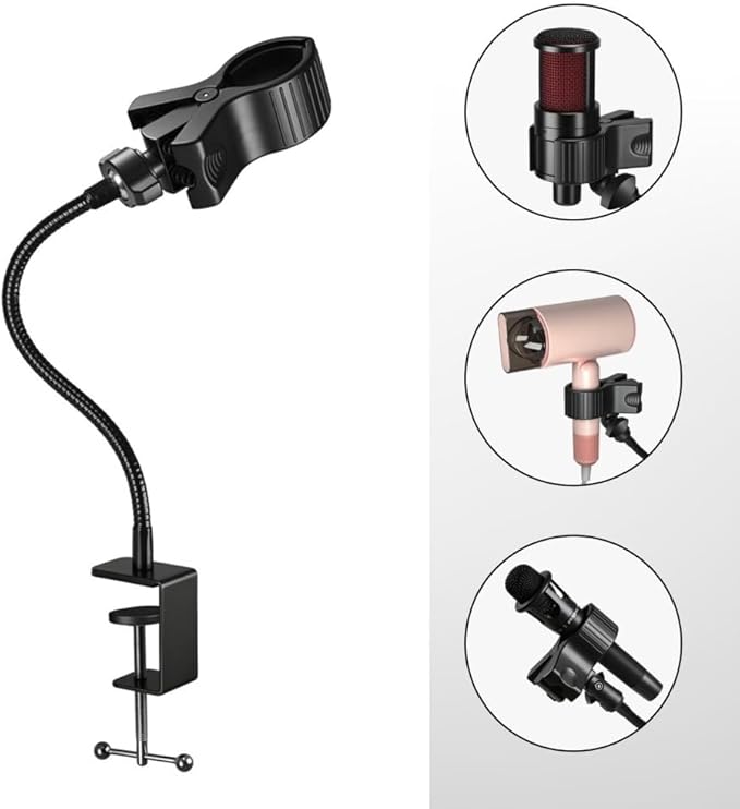 Hair Dryer Stand Hands Free, Rotatable Hair Dryer Holder, Adjustable Lazy Hair Dryer Hands Free Stand with 360° Rotatable Clamp for Pet Dogs Cats Grooming - 20" (20in)