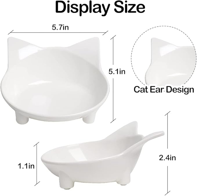 Non-Slip Cat & Dog Food Bowl – Wide, Shallow Pet Dish for Whisker Fatigue Relief, Safe for Puppies & Rabbits