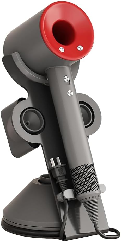 Hair Dryer Stand Holder,Hair Styler Storage Rack for Dyson Supersonic,Desk Heavy Alloy Steel Bracket,Power Plug Cable and Nozzle Attachments Organizer For Bathrooms,Salons,or Bedroom