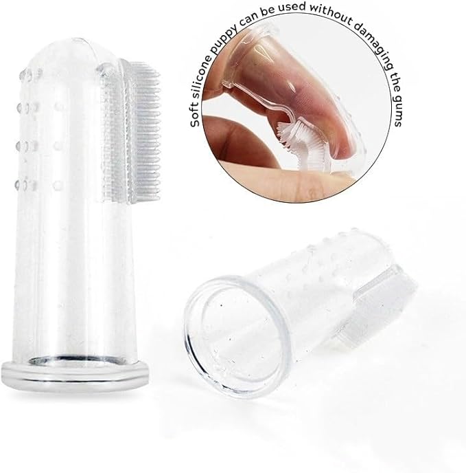 Pet Finger Toothbrush Set – Soft Silicone Toothbrush for Dogs & Cats – Gentle Finger Brush for Small Pets Dental Care (Blue Box Set)