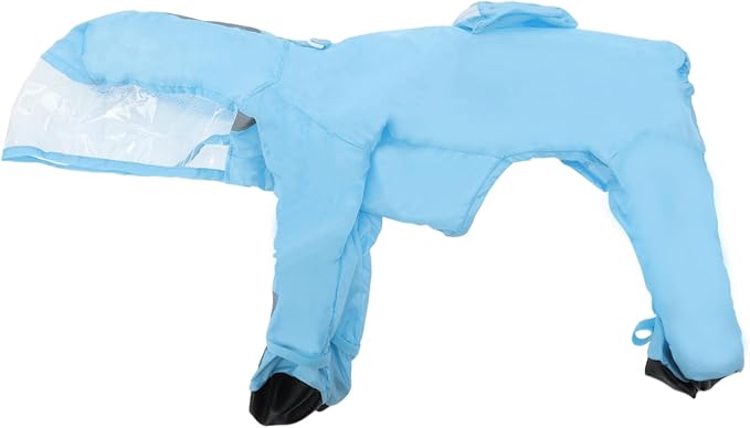 Dog Raincoat, Full Coverage Small Dog Raincoat, Waterproof with Four-Leg Protection, Dog Rain Jacket, Reflective Strip Design, Blue, XXL Size, 1 Pcs